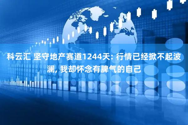 科云汇 坚守地产赛道1244天: 行情已经掀不起波澜, 我却怀念有脾气的自己